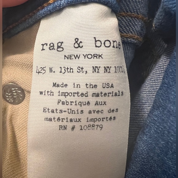 Rag & Bone Light Distressed Capri Denim Jeans Size 25 Great Condition - Picture 5 of 8